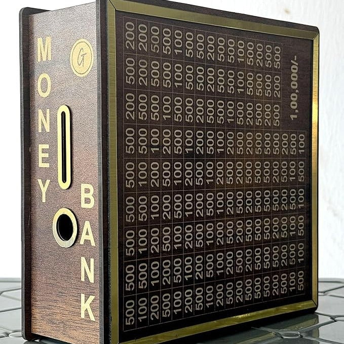 Premium Wooden ₹1,00,000 Savings Money Bank Box